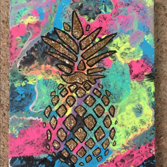🍍Original Pineapple acrylic Painting🍍 - Picture 3 of 5